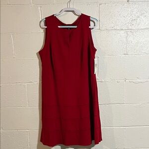 Sharagano Red Sleeveless Dress 18 W NWT